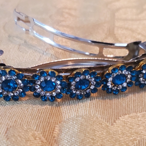 Blue Rhinestone Barrett - Picture 4 of 4